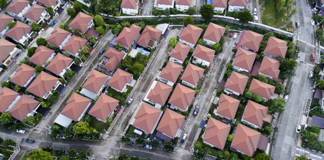 Top view of suburb